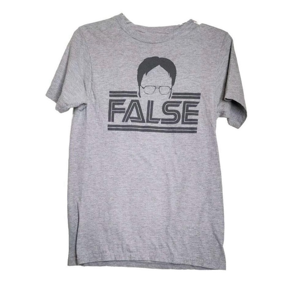 The Office T-shirt "False" Dwight Shrute Grey, Small